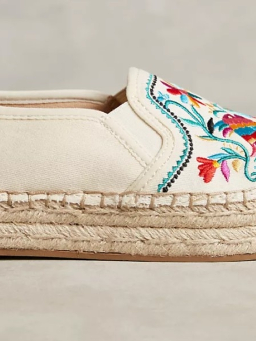 Sam Edelman Embroidered Carrin Espadrilles 8 Anthropologie Cream - Picture 7 of 7